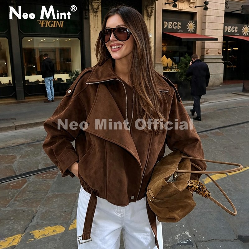 Streetwear Girl Brand - Neo Mint Jesienna Nowa Brązowa Oversize'owa