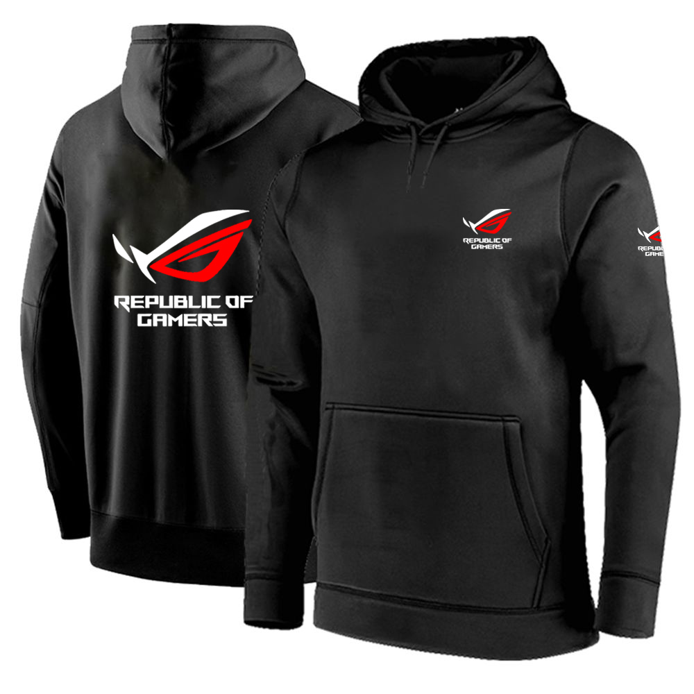 Streetwear Brand Hoodies - Jednokolorowe męskie bluzy z kapturem ROG